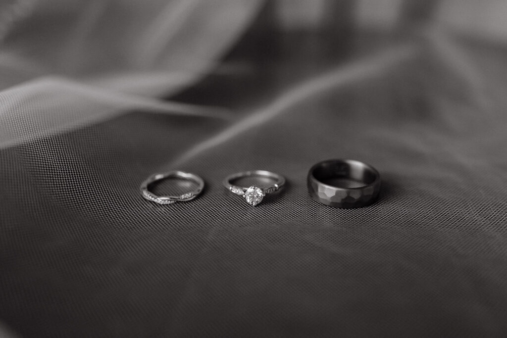 close up of wedding rings