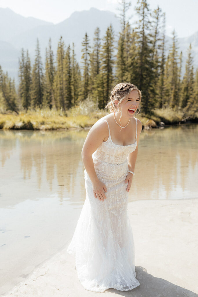 bride laughing 