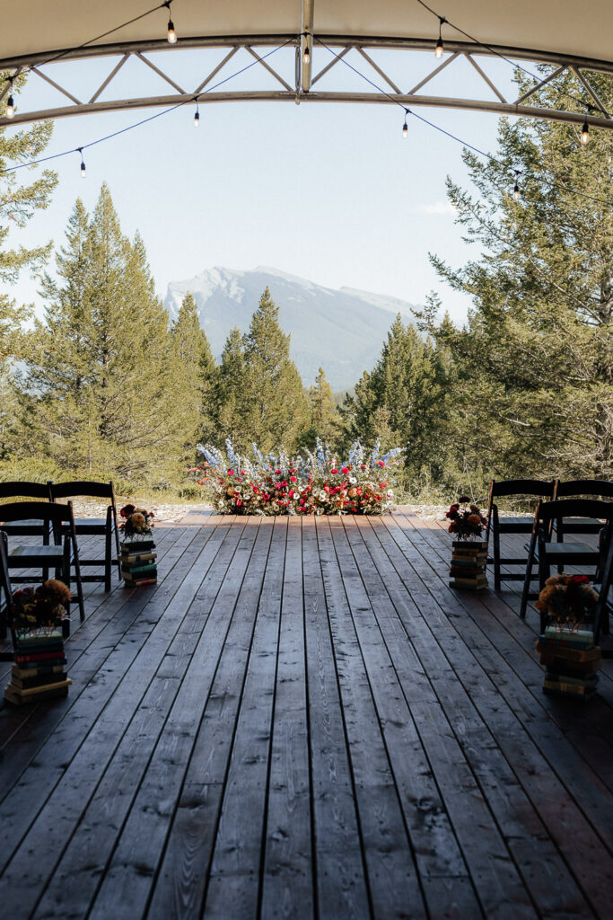 ceremony for a stewart creek wedding in canmore, alberta